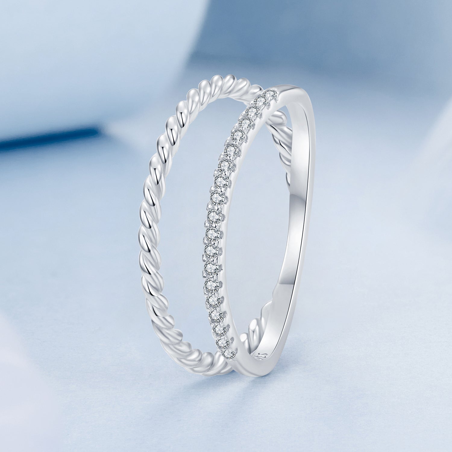 925 Sterling Silver Ring 6.0 Size with Pavé Setting CZ