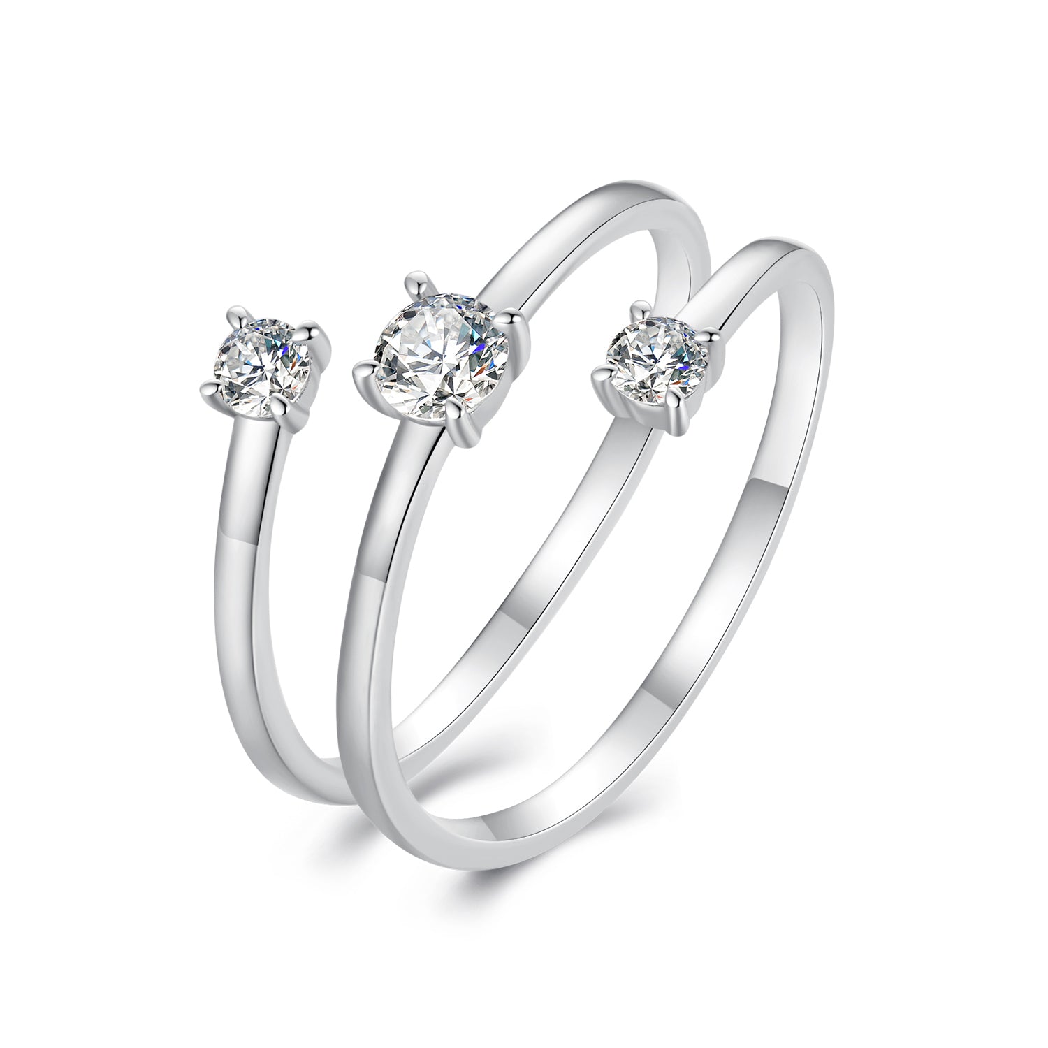 925 Sterling Silver 3mm Moissanite Ring for Women