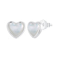 925 Sterling Silver White Shell Plated White Gold Earrings Size 7*8mm