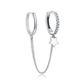 925 Sterling Silver Oxidized Pavé Setting CZ Earrings