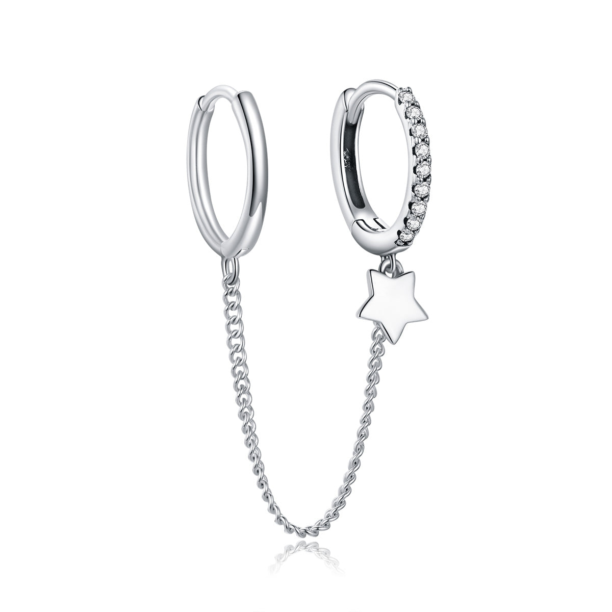925 Sterling Silver Oxidized Pavé Setting CZ Earrings