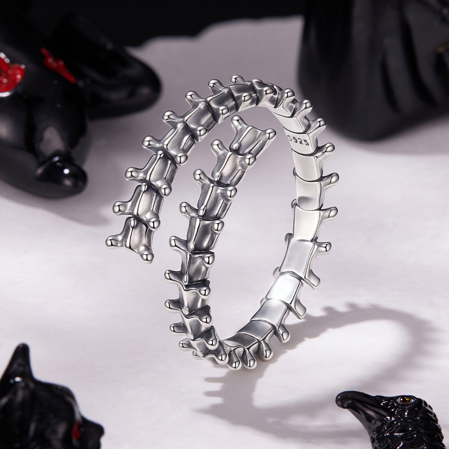 925 Sterling Silver Oxidized Silver Width 0.22-0.37cm Rings