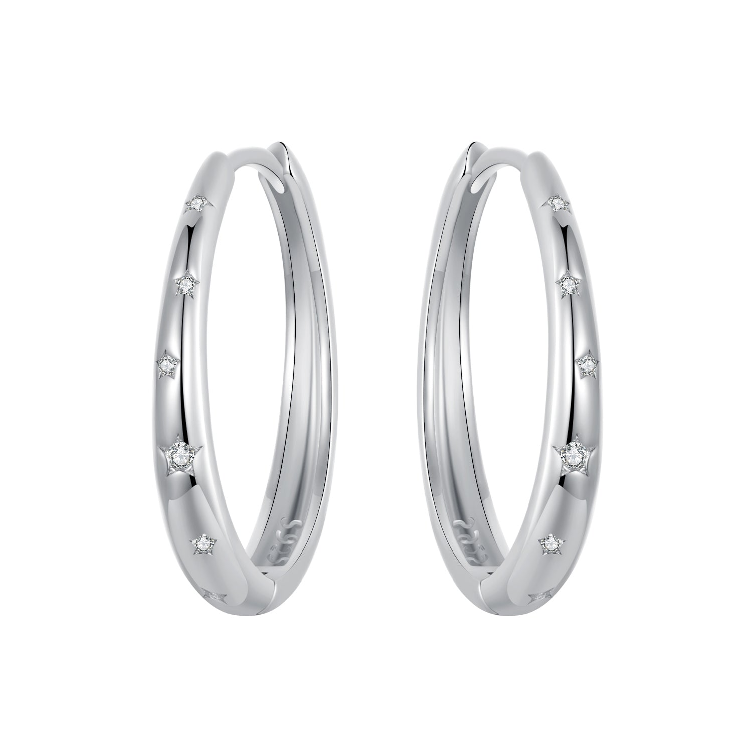 925 Sterling Silver Earrings with Pavé Setting CZ for Women