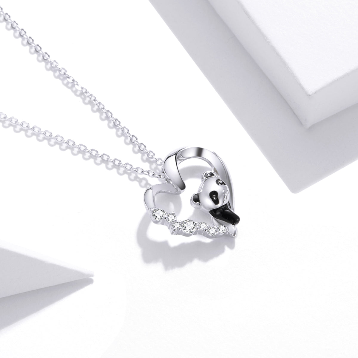 S925 Sterling Silver Adjustable Necklace with CZ and Enamel Pendant