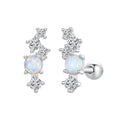 925 Sterling Silver Translucent Opal CZ Earrings for Women