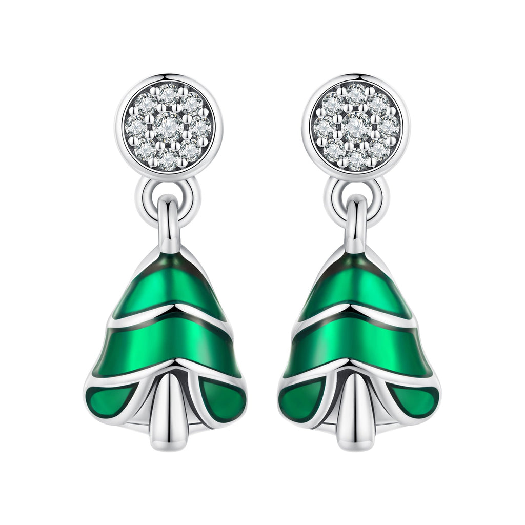 925 Sterling Silver Earrings with Enamel and Pavé Set CZ in Oxidized Silver