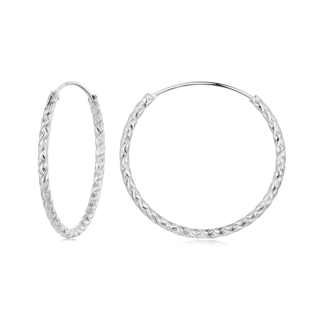 925 Sterling Silver Earrings Hoops 2.5 cm for Women
