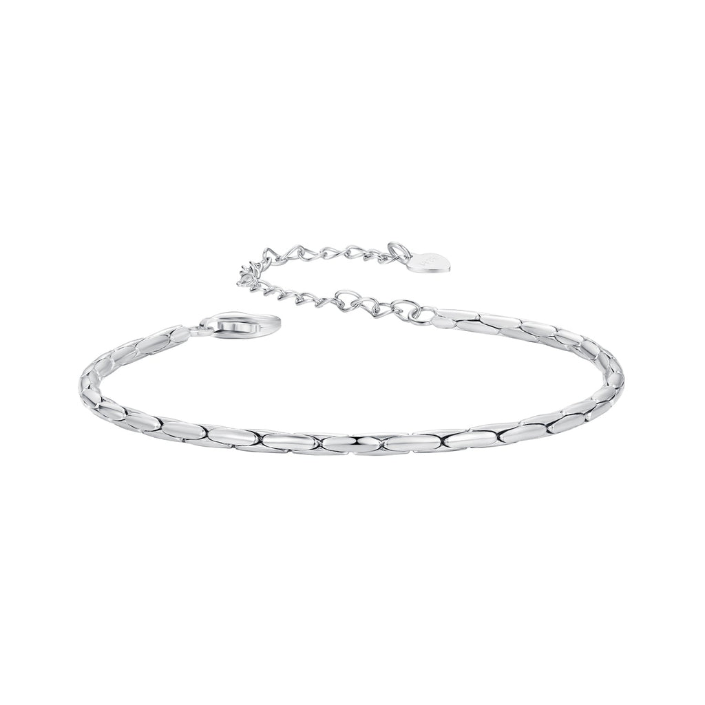 925 Sterling Silver + White Gold Plated Bracelet