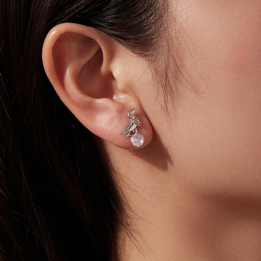 925 Sterling Silver White Gold Plated Pavé Setting CZ Earrings for Women