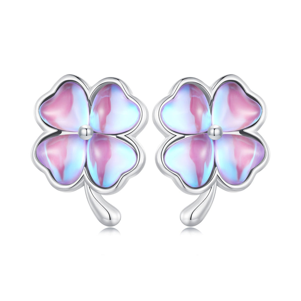 925 Sterling Silver Transparent Glass Earrings for Women