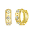 925 Sterling Silver 0.009 Carat Moissanite Hoop Earrings for Women