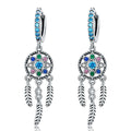 925 Sterling Silver Oxidized Silver Pavé CZ Earrings for Women, Size: 4*1 cm