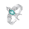 925 Sterling Silver Transparent Glass Ring for Women