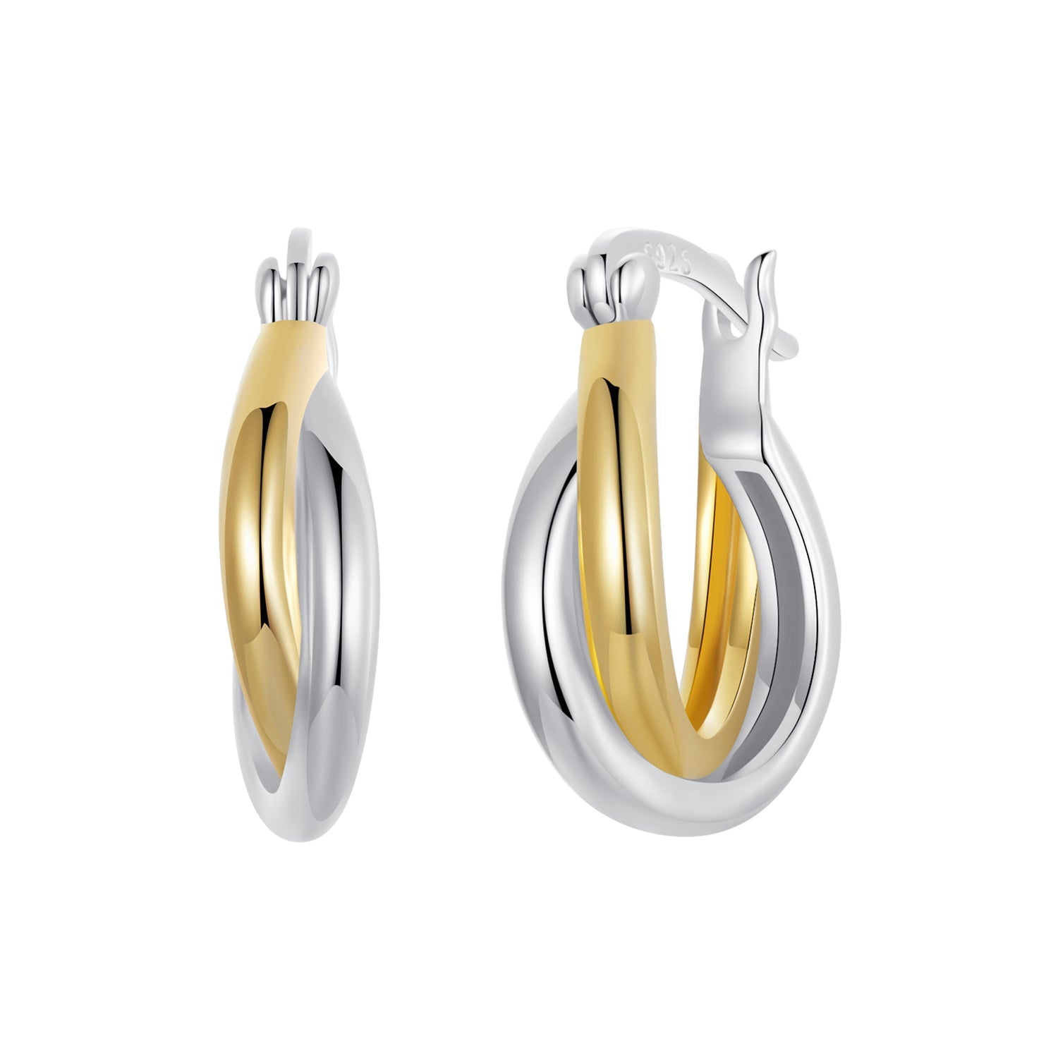925 Sterling Silver Earrings with Platinum and Gold Plating for Women