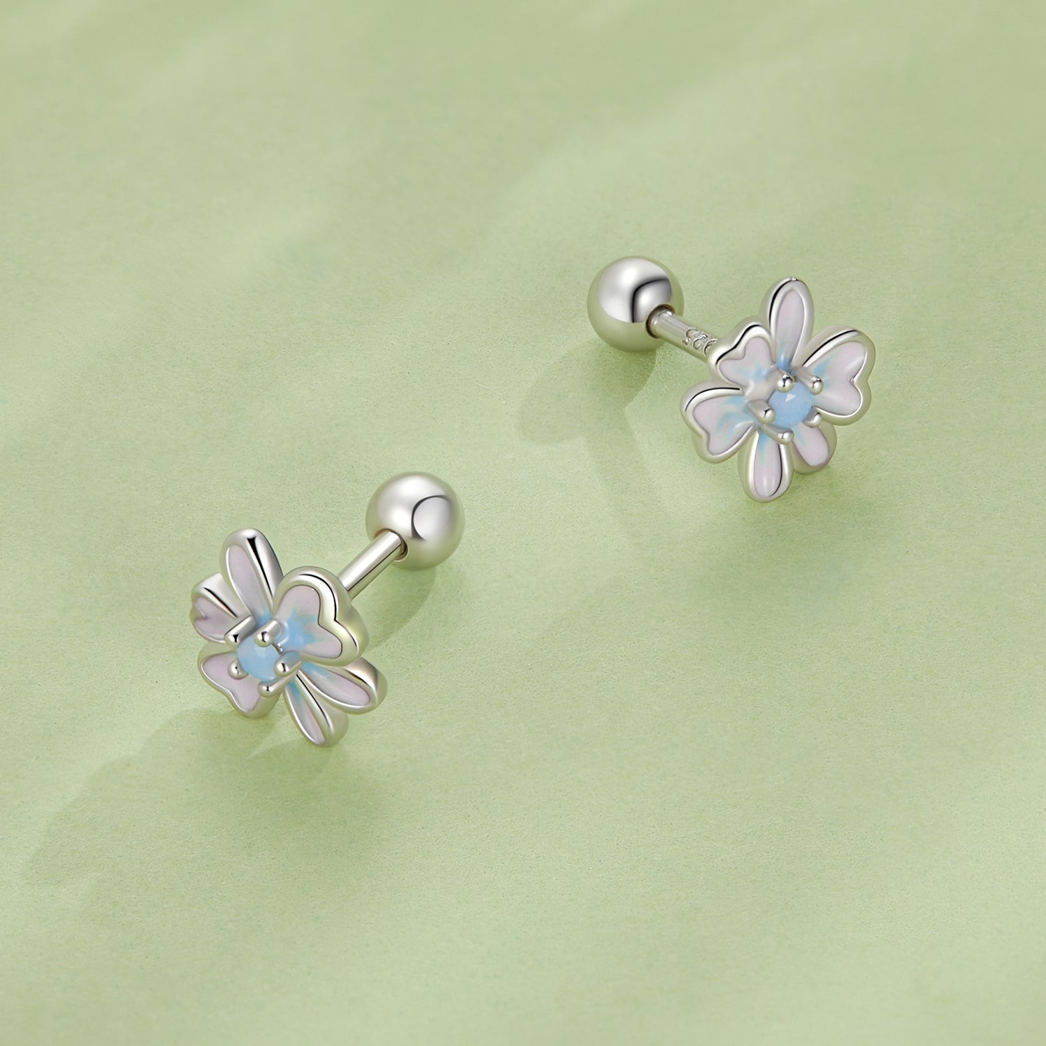 925 Sterling Silver Opal Nanometer Stone Enamel Earrings for Women