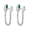 925 Sterling Silver Earrings with CZ in White Gold Plating