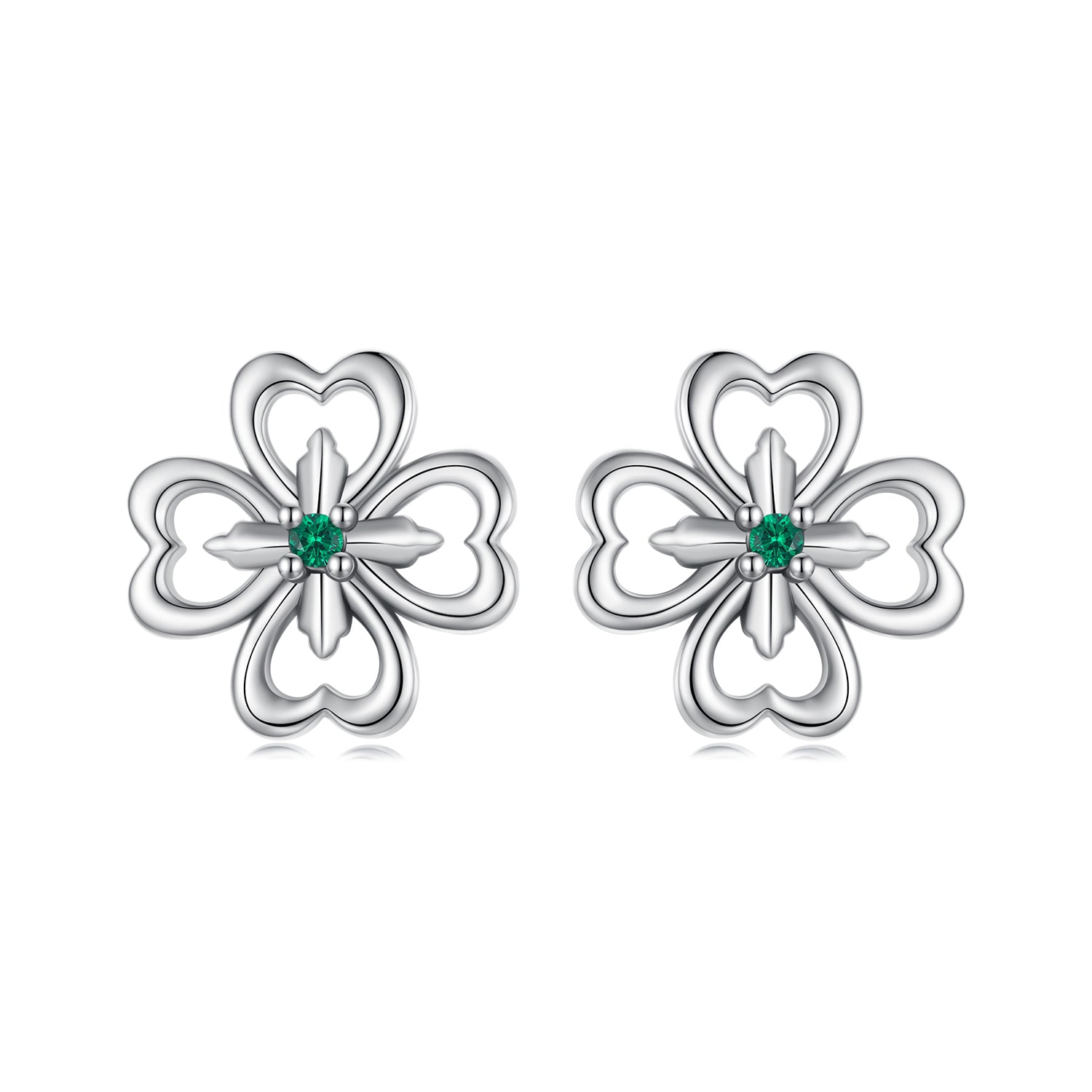 925 Sterling Silver Earrings with Pavé Setting CZ, 0.9cm, Oxidized Silver for Women