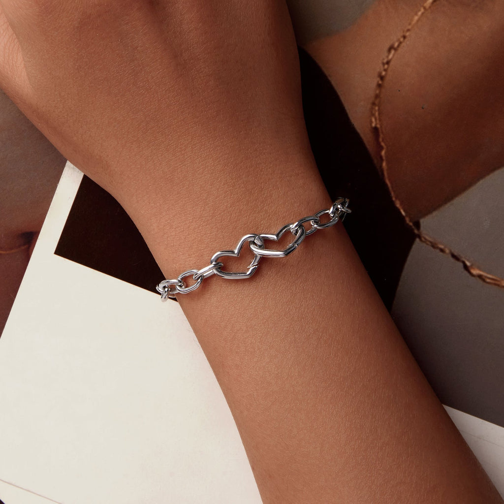 925 Sterling Silver Plated White Gold 19.0 cm Bracelet