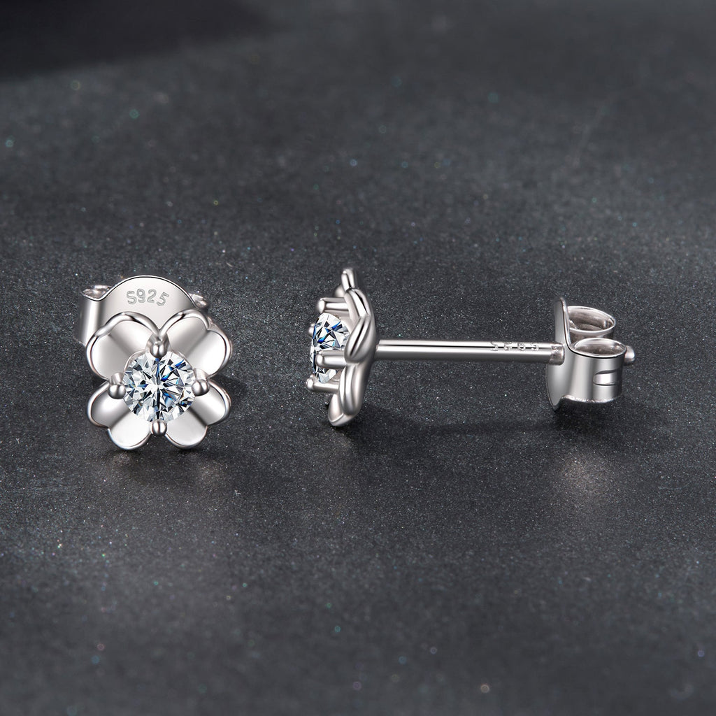 925 Sterling Silver Moissanite Earrings 0.6cm for Women