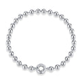 925 Sterling Silver Bracelet 17cm Oxidized & Platinum Plated for Women