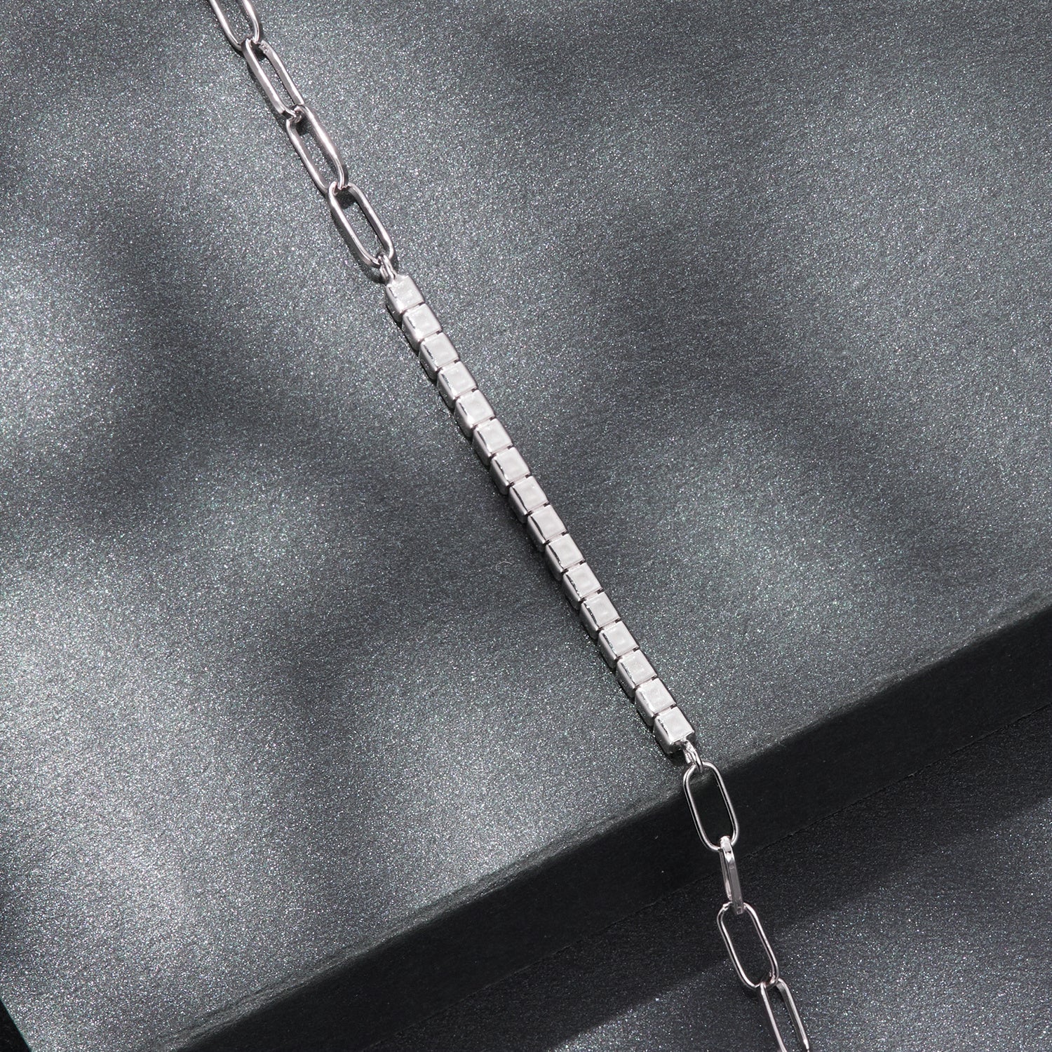 925 Sterling Silver + Moissanite White Gold 21cm Bracelet for Women