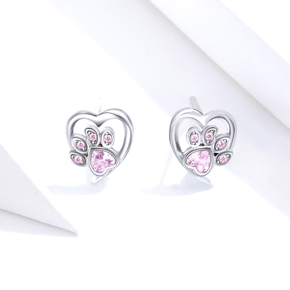 925 Sterling Silver Earrings with Pavé Setting CZ, 0.9cm for Women
