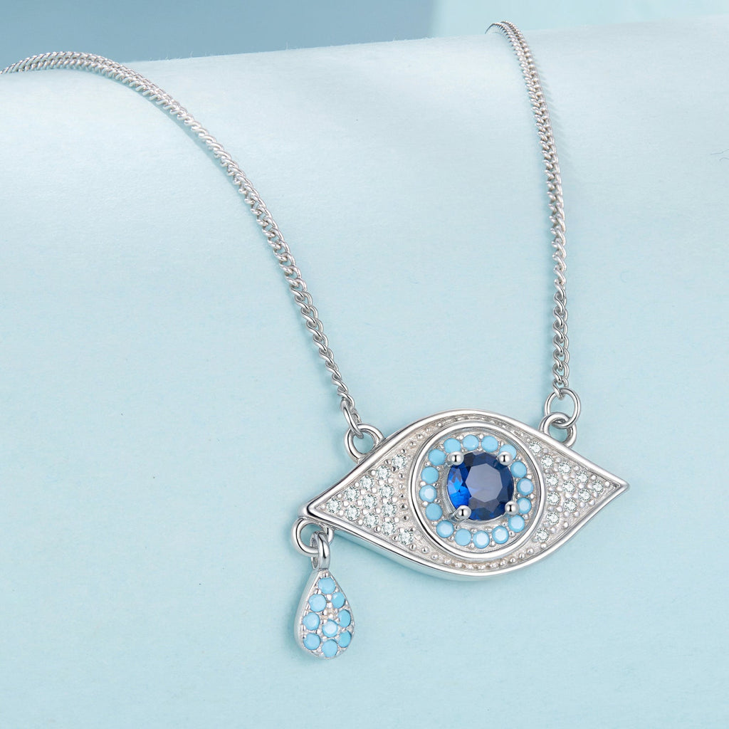 925 Sterling Silver Pavé CZ Pendant Necklace for Women - 40+5cm Length, 2x1cm Pendant