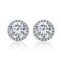 925 Sterling Silver Plated Platinum Pavé Setting CZ Earrings for Women