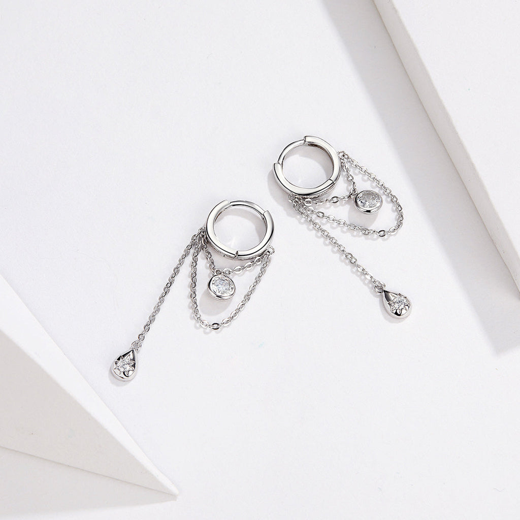 925 Platinum Plated Pavé Setting CZ Earrings