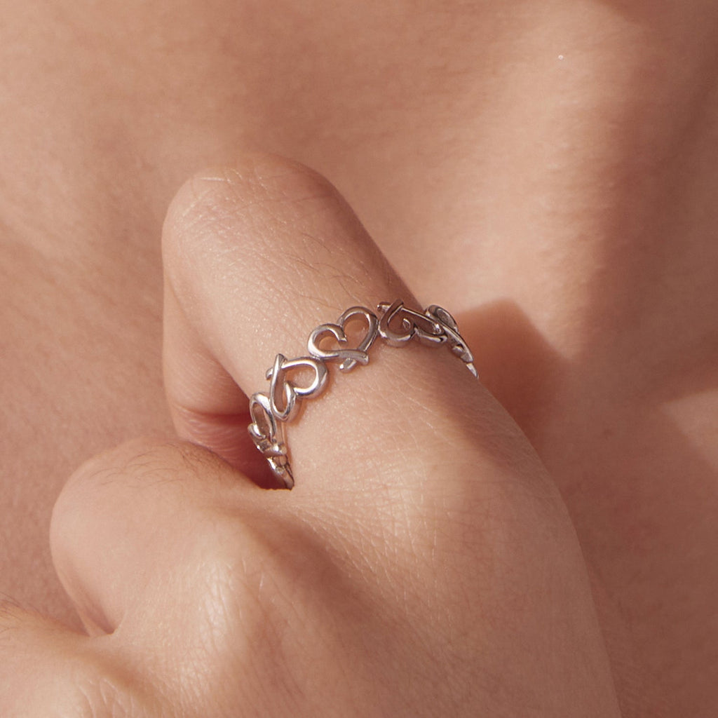 925 Sterling Silver and White Gold Plated Ring for Women