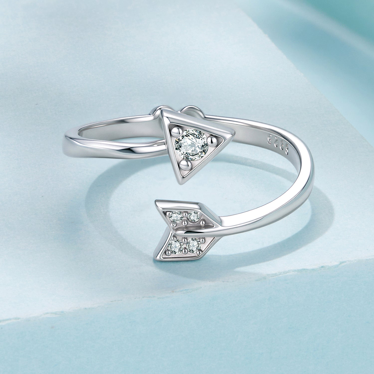 925 Sterling Silver White Gold Plated Pavé CZ Rings for Women