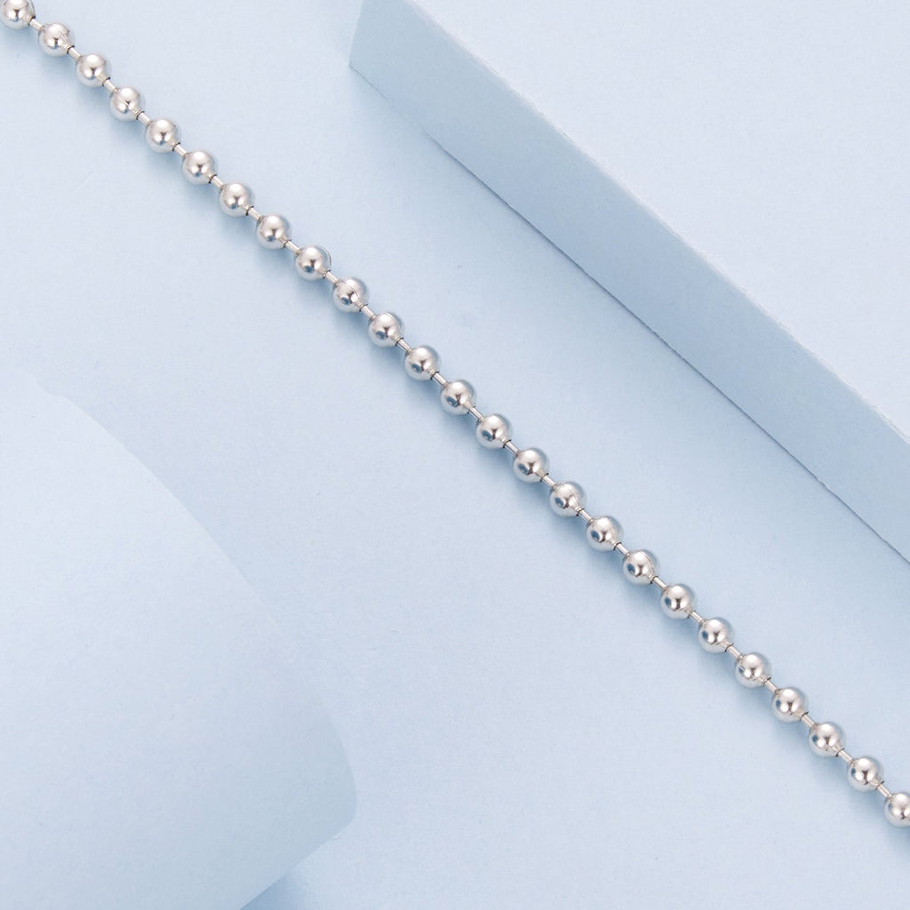 925 Sterling Silver White Gold Plated 17cm Bracelet with CZ Paved Setting for Women
