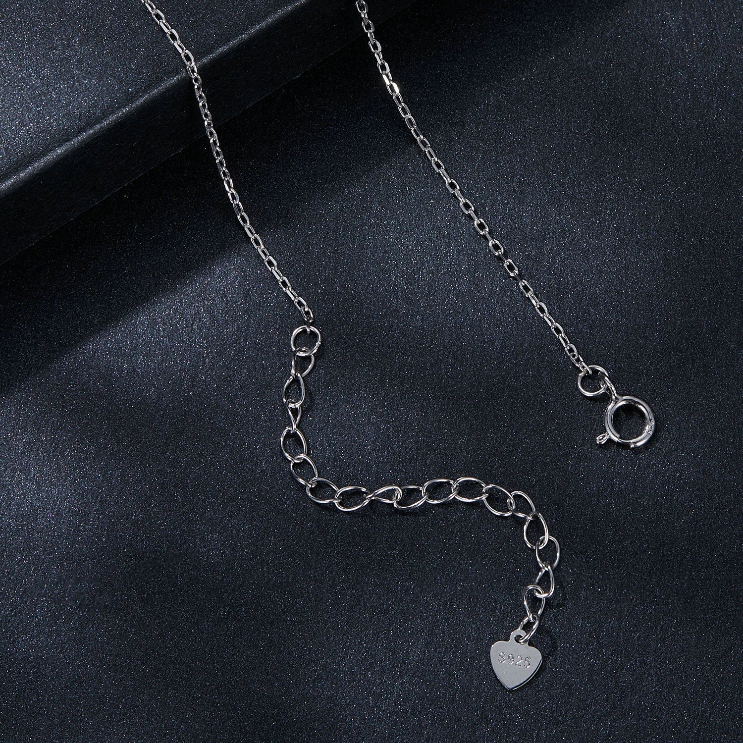 925 Sterling Silver 1 Carat Moissanite Necklace with Pavé Setting, 400 mm Length for Women