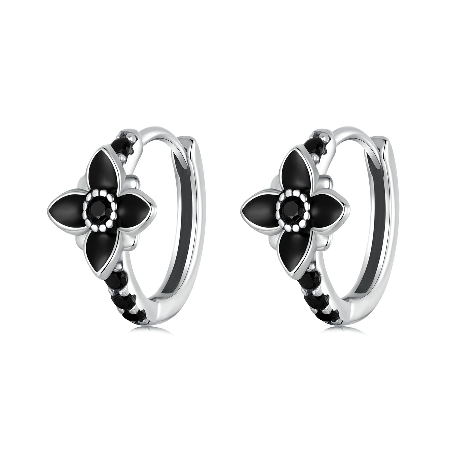 925 Sterling Silver Enamel and CZ Earrings for Women