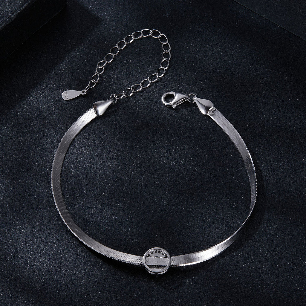 925 Sterling Silver 5.0mm Moissanite Bracelet with White Gold Plating for Women