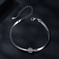 925 Sterling Silver 5.0mm Moissanite Bracelet with White Gold Plating for Women