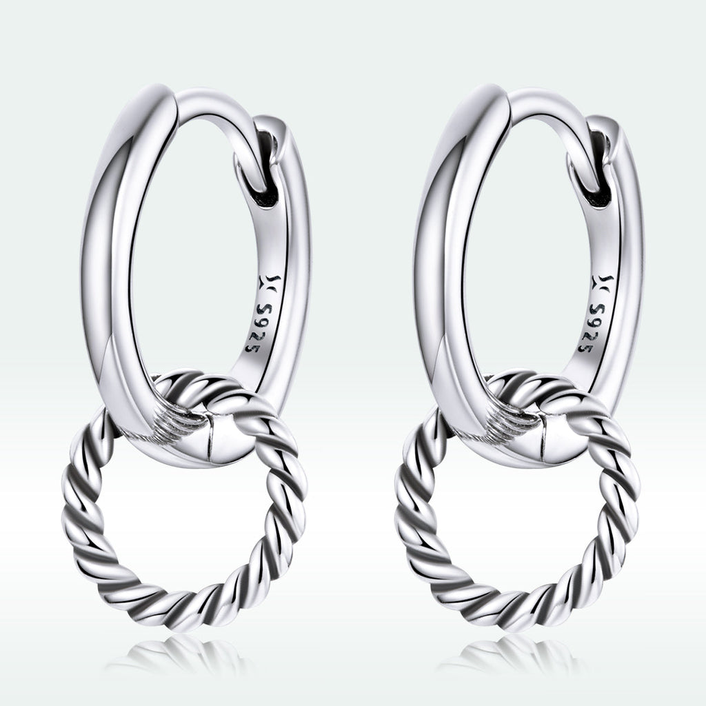 925 Sterling Silver & Oxidized Silver Earrings for Women