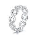 925 Sterling Silver White Gold Plated 0.6cm Ring Size 6 for Women