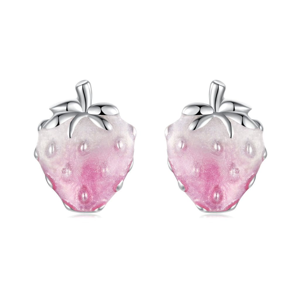 925 Sterling Silver White Gold Plated Enamel Earrings