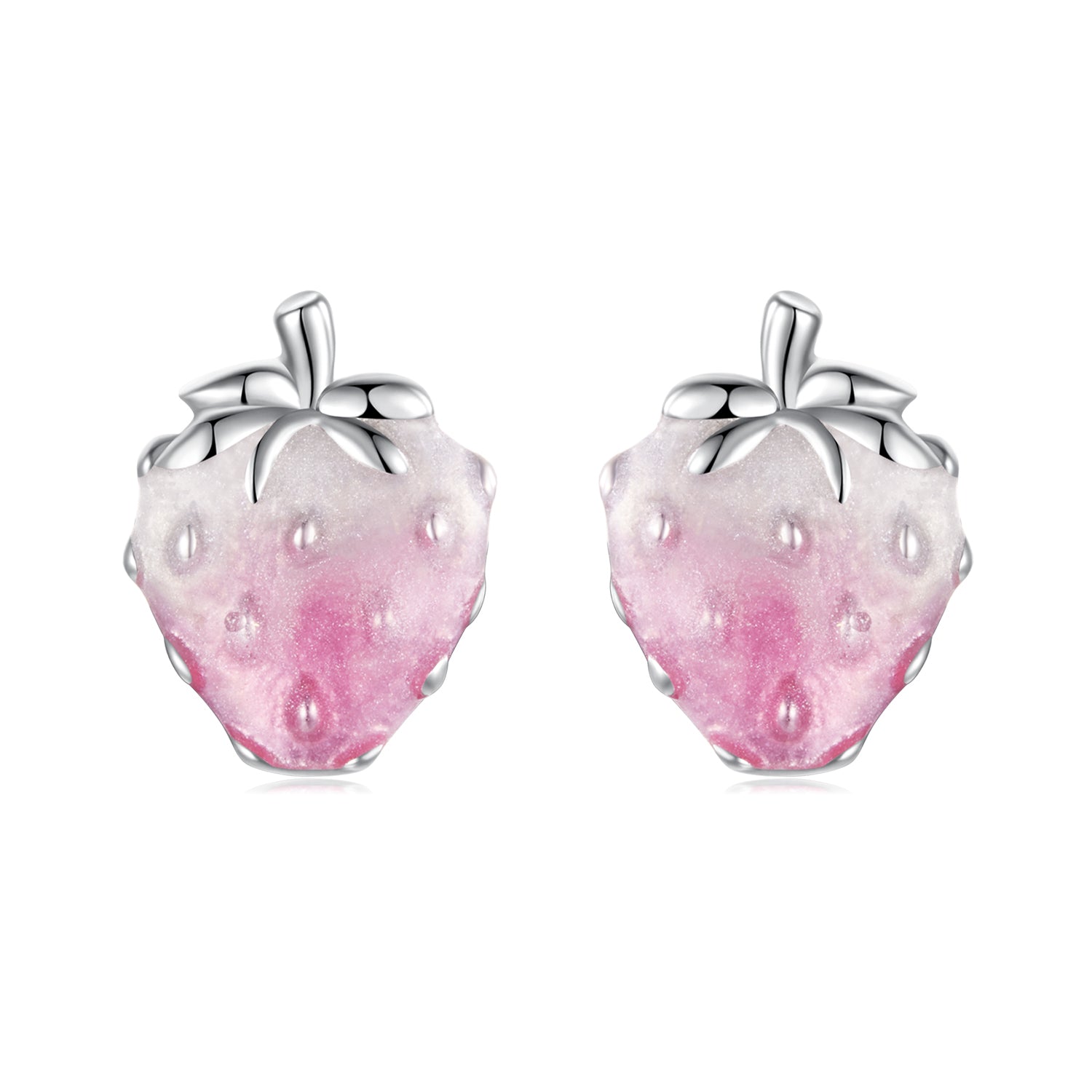 925 Sterling Silver White Gold Plated Enamel Earrings