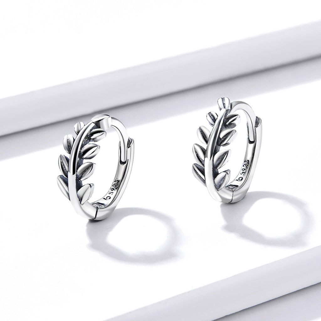 S925 Oxidized Silver Earrings 1.2*0.5cm for Women