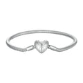 925 Sterling Silver + Pavé Setting White Gold Bracelet 17.0cm for Women