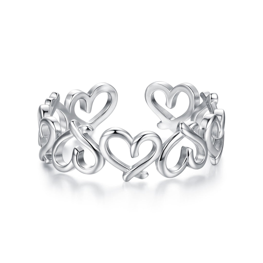 925 Sterling Silver and White Gold Plated Ring for Women