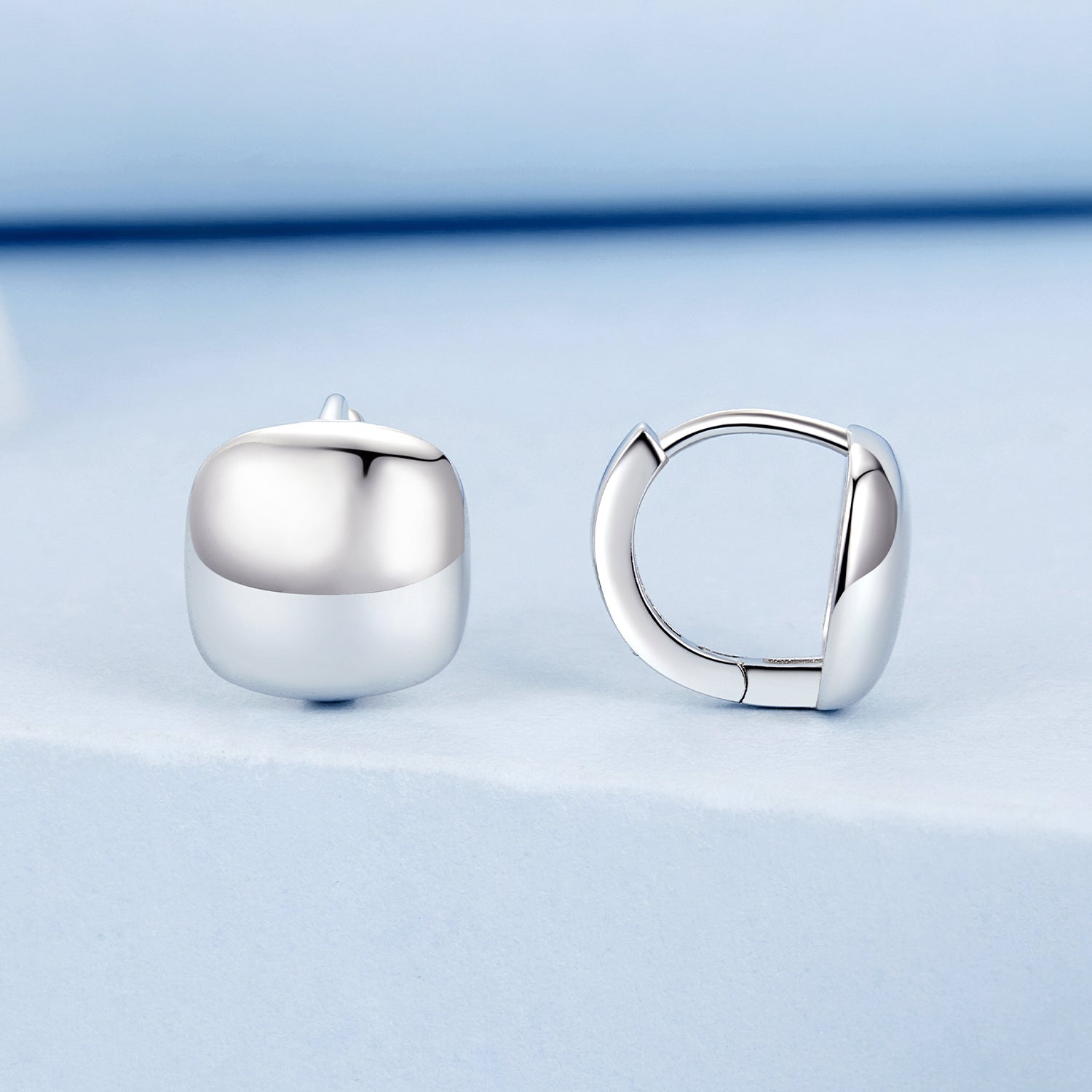 925 Sterling Silver Plated White Gold 10mm Earrings for Women