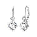 925 Sterling Silver Moissanite Earring with Pavé Setting, 6.5mm, for Women