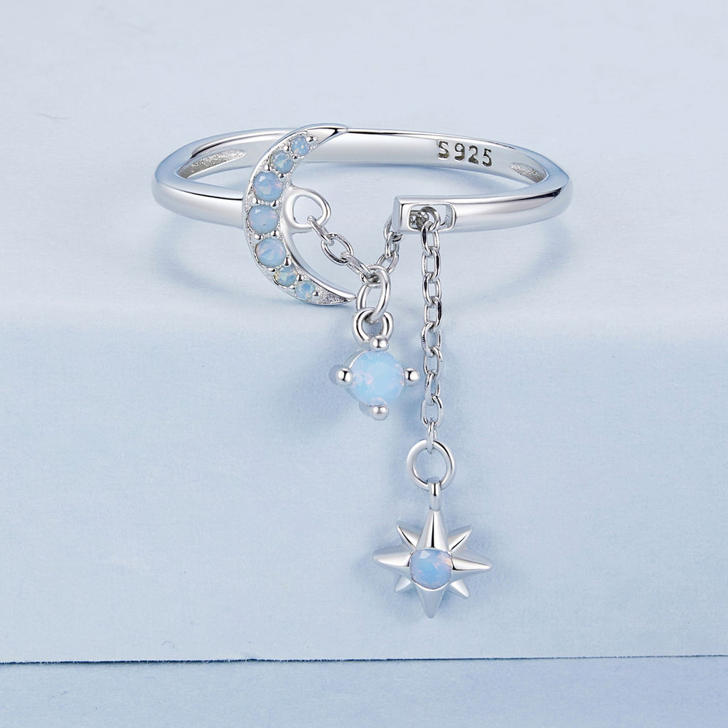 925 Sterling Silver Nano Opal Stone Ring for Women