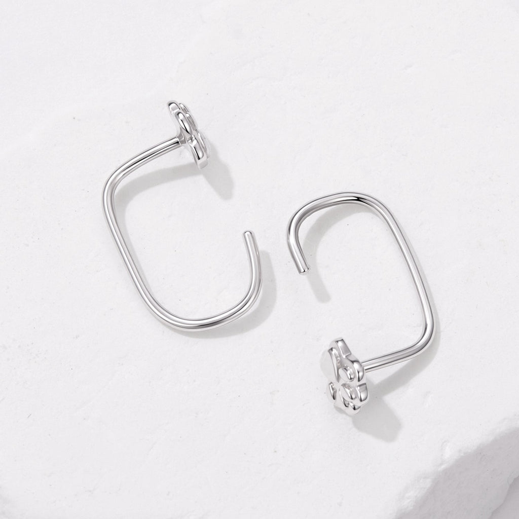 S925 Silver Brass and White Gold Plated 1.4cm Earrings for Women