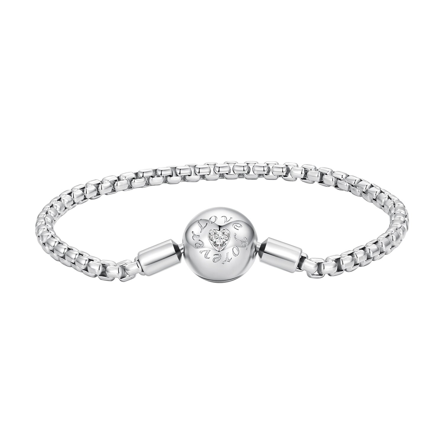 925 Sterling Silver Bracelet 19cm with CZ Stones for Women