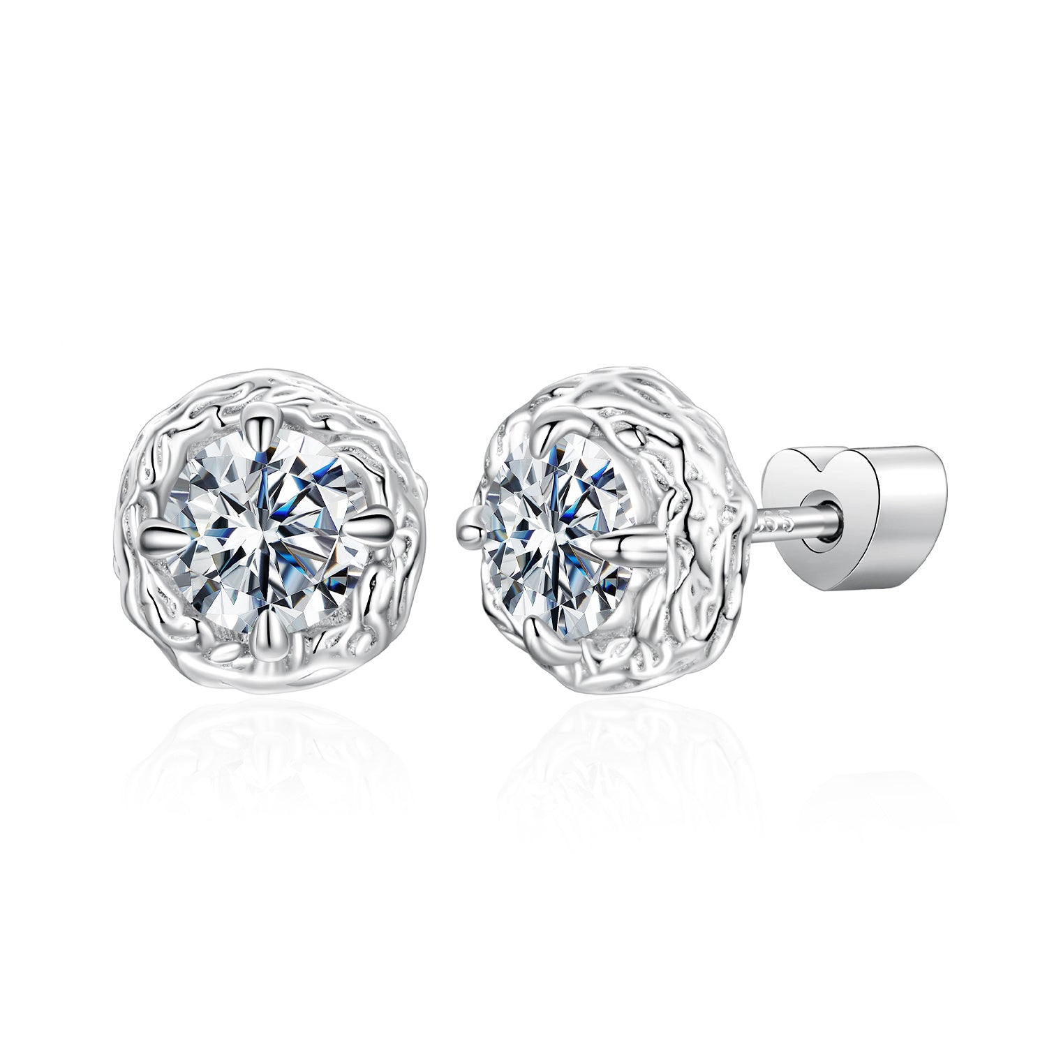 925 Sterling Silver 0.5 Carat Moissanite Earring for Women