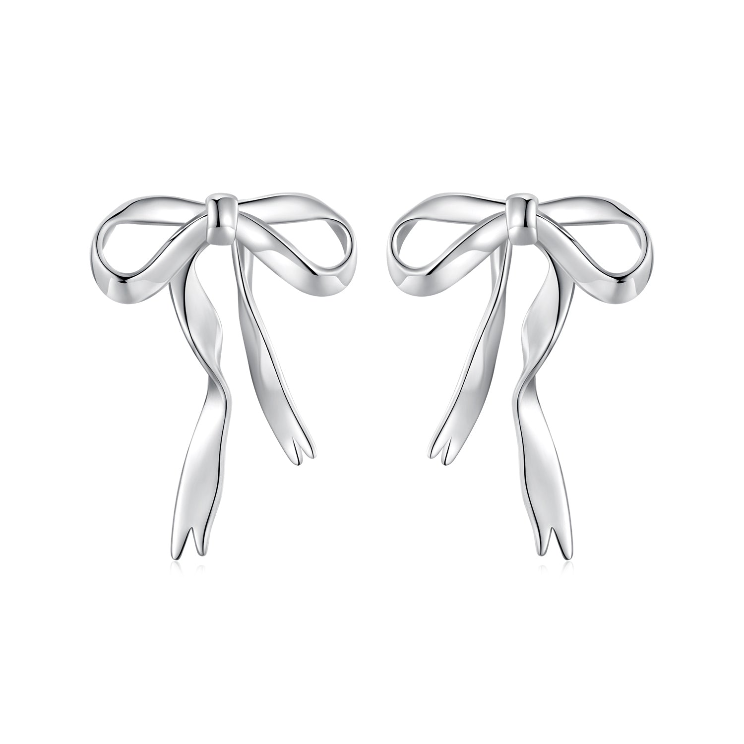 925 Sterling Silver Earrings with White Gold Plating - 1.8x1.3cm for Women